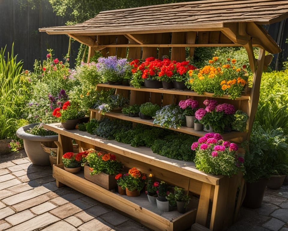 Blumenregale für den Garten