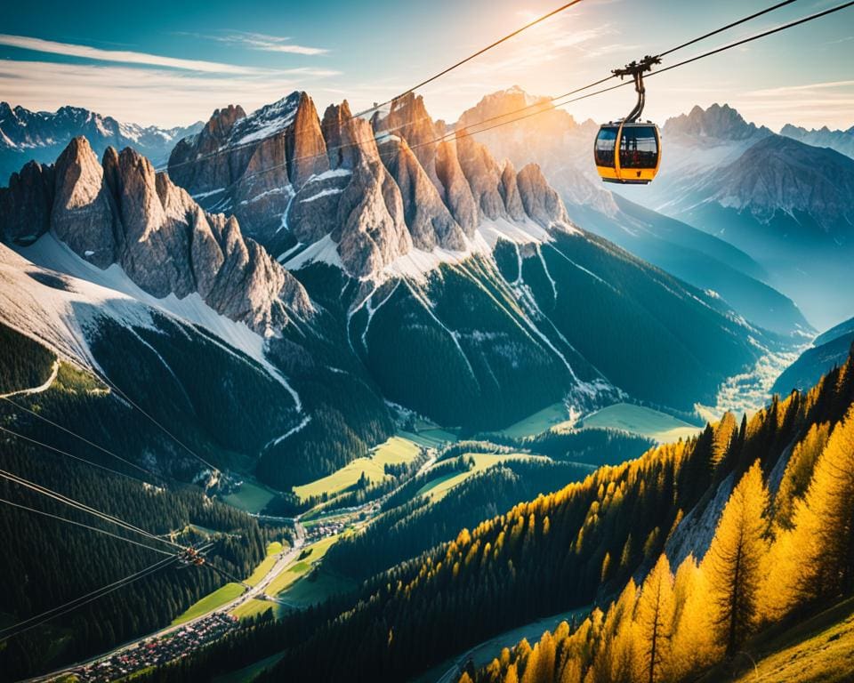 Seilbahnen in den Dolomiten: Italien aus der Luft