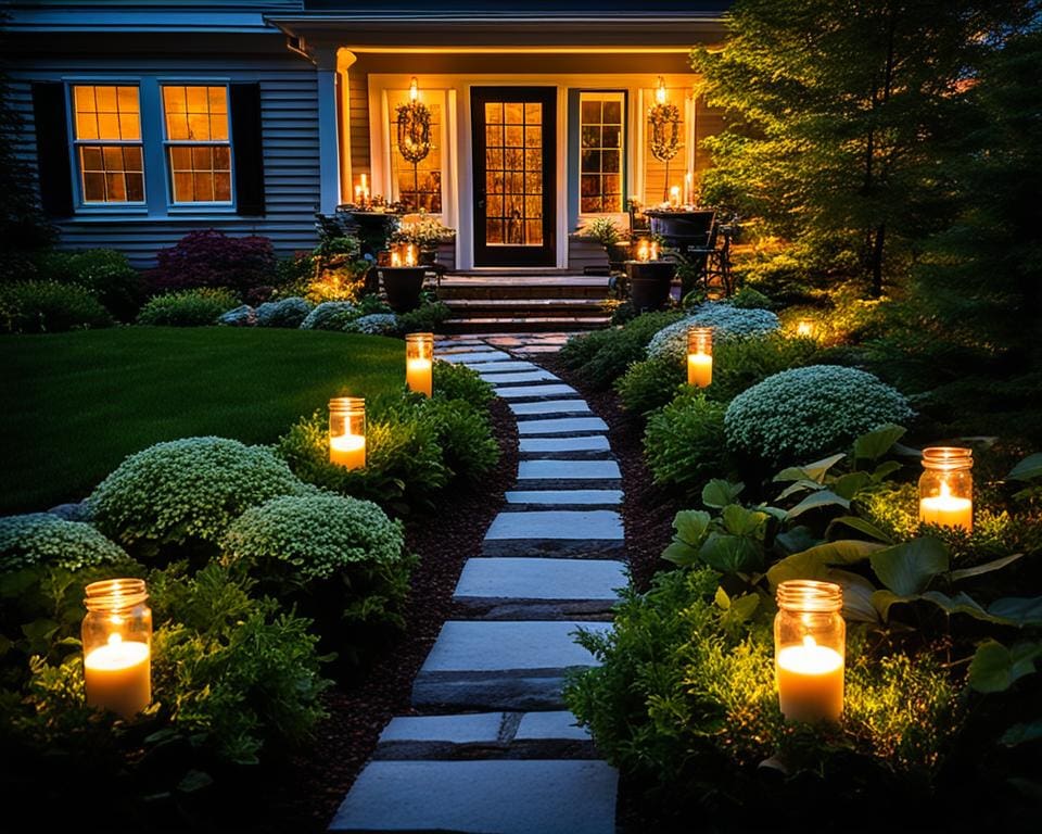 Atmosphärische Lichtquellen im Garten