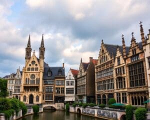 Gotische Fassaden in Gent, Belgien