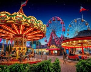 Historische Fahrgeschäfte auf Jahrmärkten