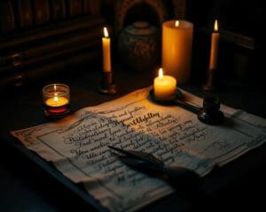 Kalligrafie bei Kerzenschein