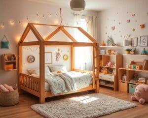 Kinderzimmer dekorieren mit Hausbett