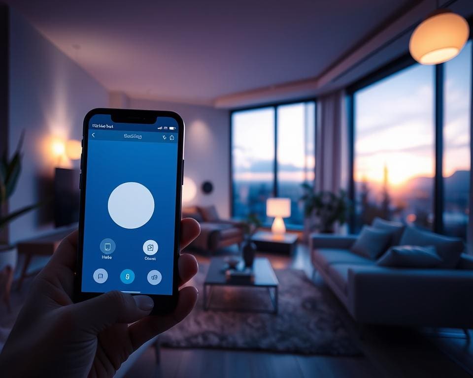 Lichtsteuerung per App in einem vernetzten Zuhause