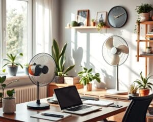 Tischventilatoren für frische Luft im Arbeitszimmer