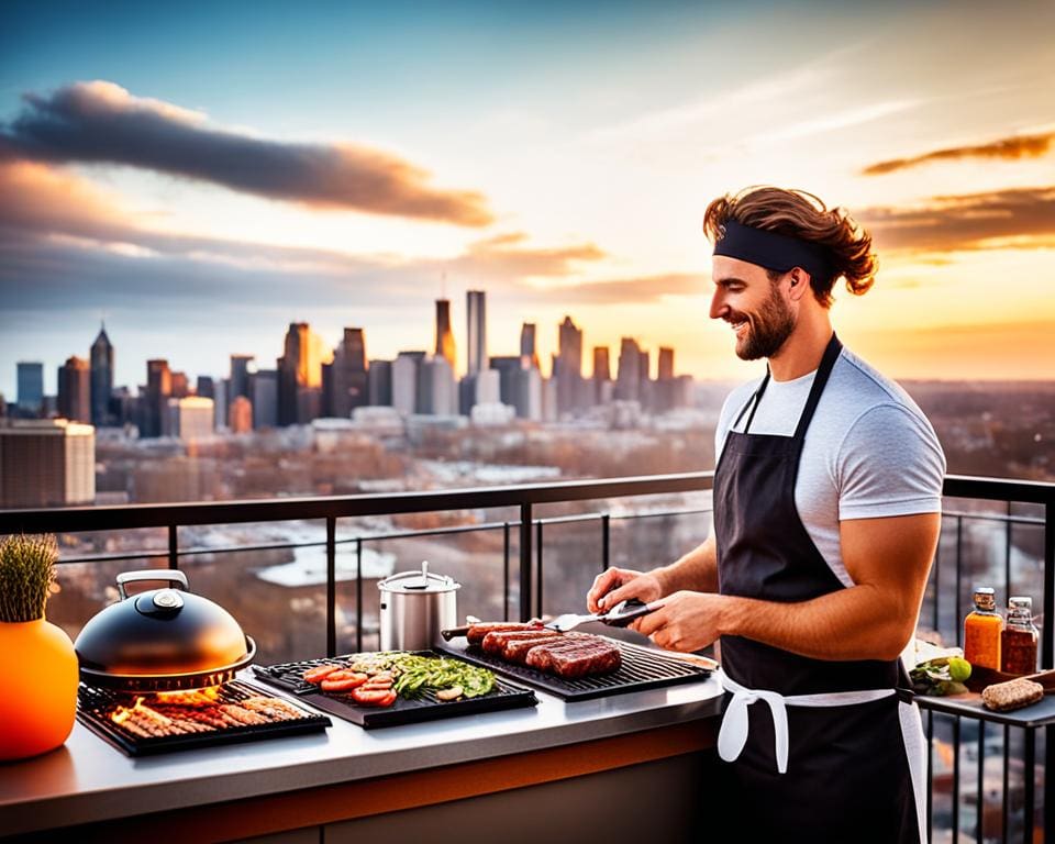 Grillen auf dem Balkon