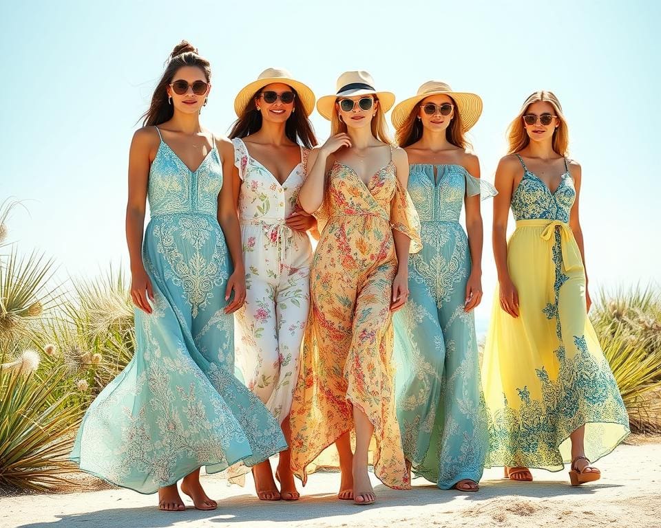modische Farben Sommermuster Fashion Trends Mode Stile Silhouetten Sommer Trends