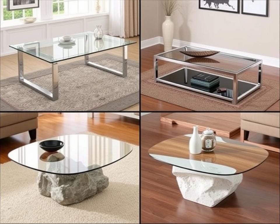 Materialien für Glas Couchtische