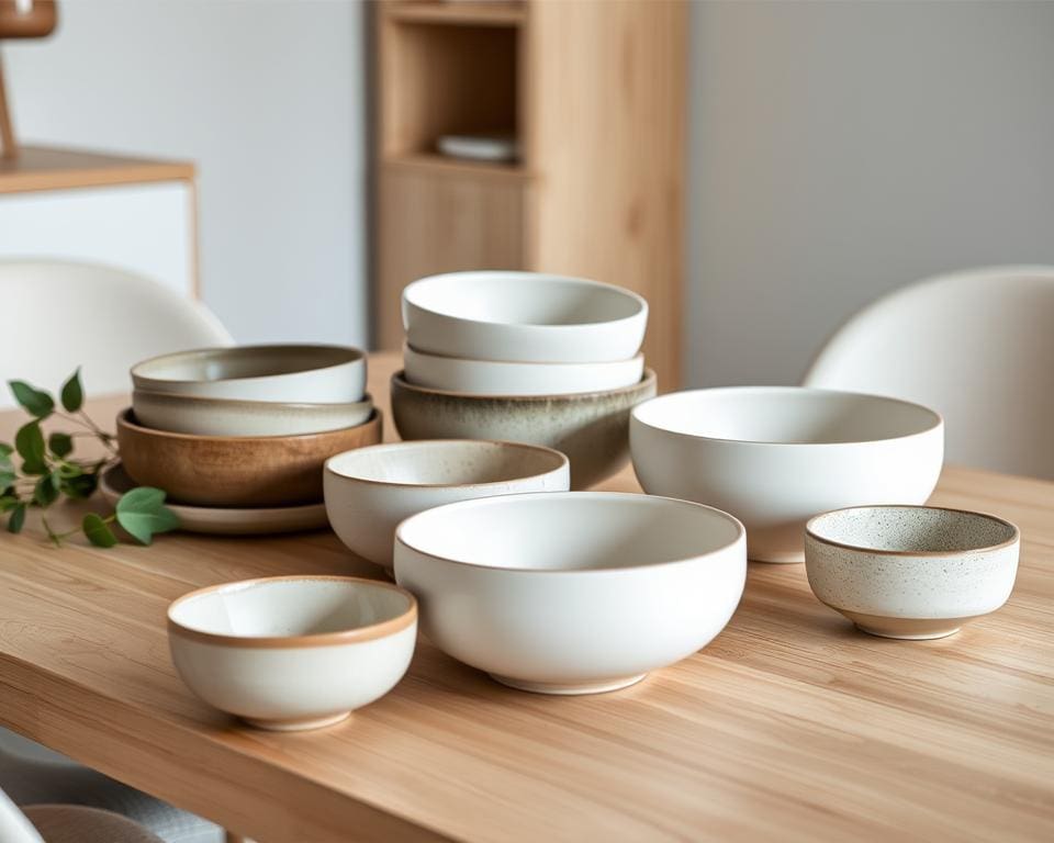Moderne Deko-Schalen im minimalistischen Stil