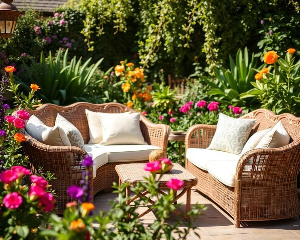 Rattan-Gartenmöbel für gemütliche Stunden