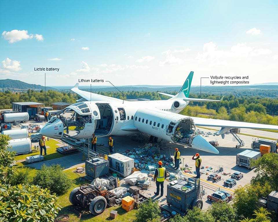 Recycling von Materialien in Elektroflugzeugen
