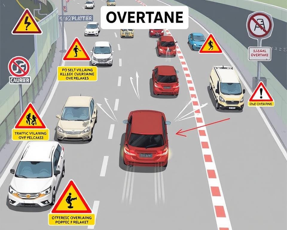 Verkehrsverstöße und Bußgelder beim Überholen