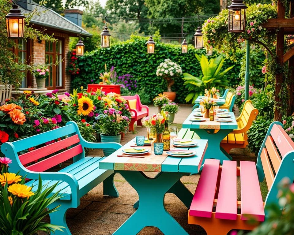 Outdoor-Bänke von Fermob: Perfekt für Gartenpartys