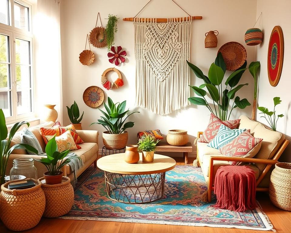 Wohnaccessoires im Boho-Stil