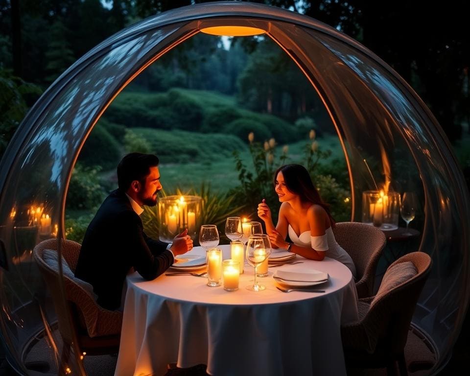 Candle-Light-Dinner im Bubble Tent