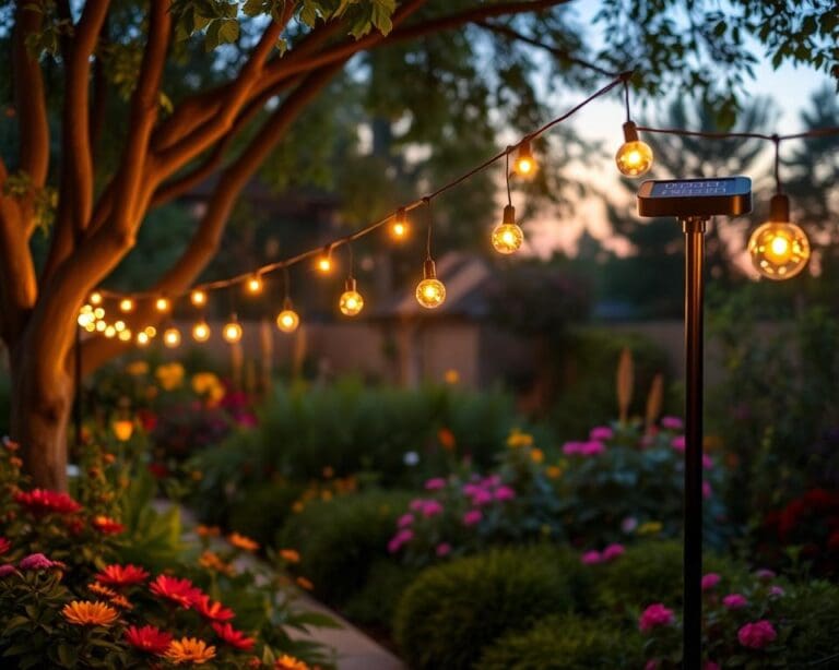 Outdoor-Lichterketten mit Solarbetrieb für Gartenbeleuchtung