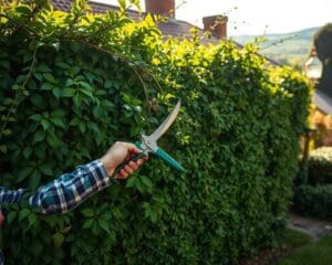Wie schneidet man eine verwilderte Hecke?