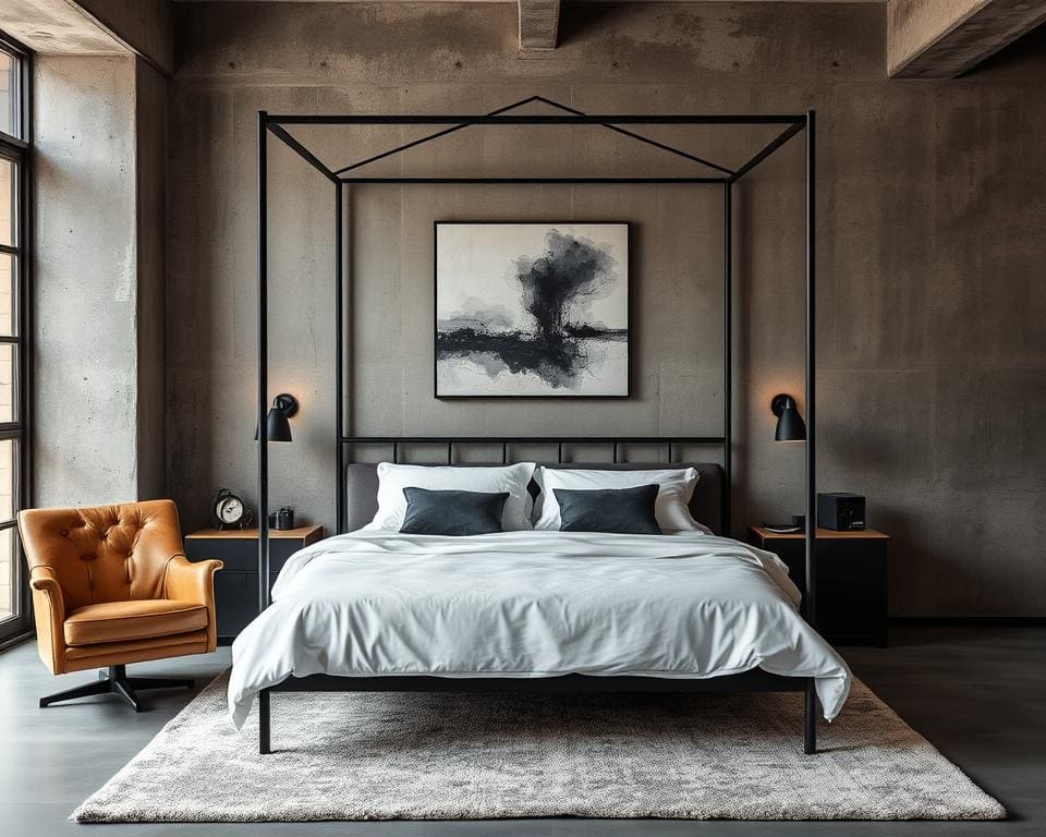 Industrie-Schlafzimmer Farbgestaltung