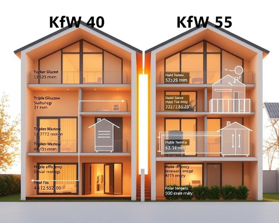 Unterschiede KfW 40 und KfW 55 im Bauwesen