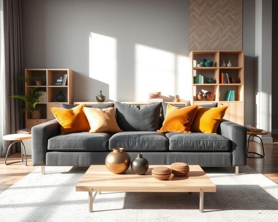Was sind Akzentfarben für ein graues Interieur?
