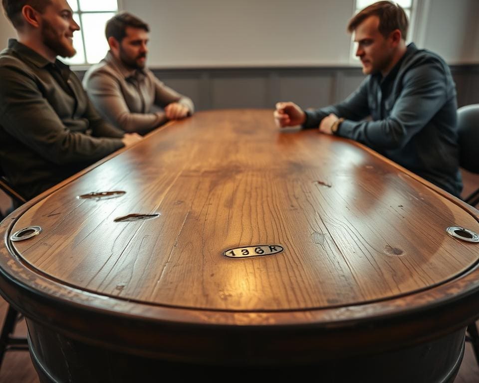 Umwandlung eines Ölfasses in einen Tisch nach Maß
