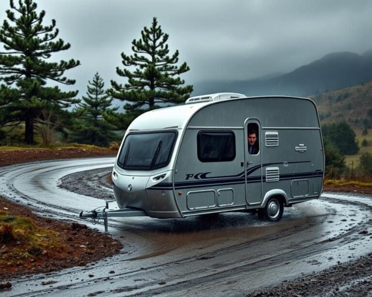 Wie reist man mit Caravan bei Sturm und Regen?