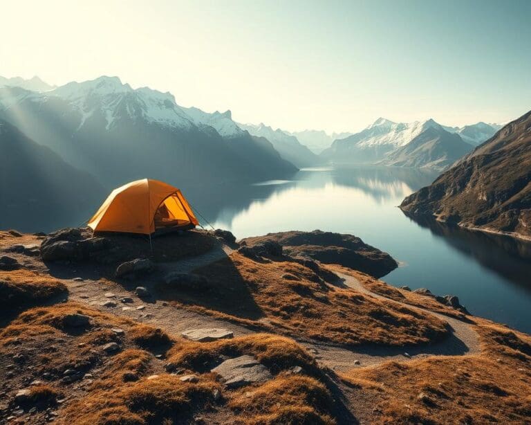 Wie reist man mit dem Zelt durch Fjorde?