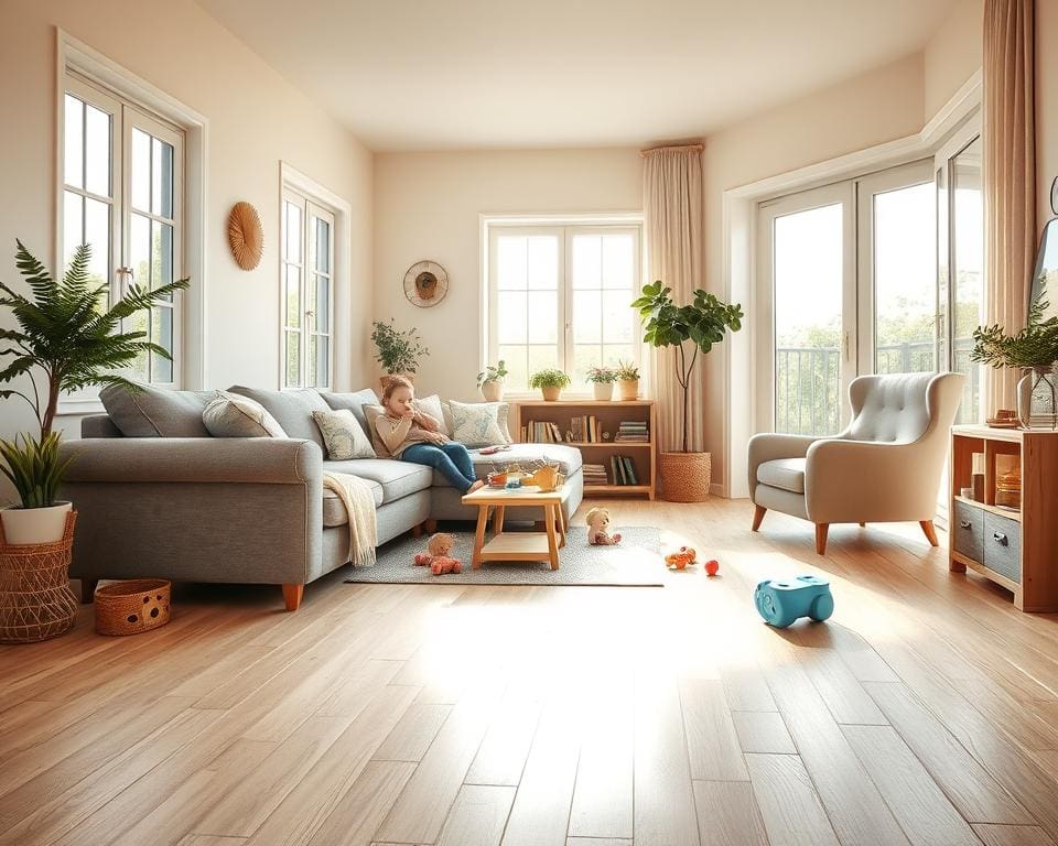 Was sind pflegeleichte Bodenbelaege fuer Familien?