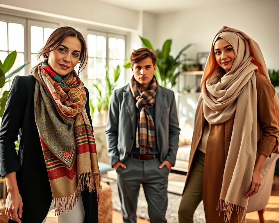 Schals und Tücher vielseitig kombinieren