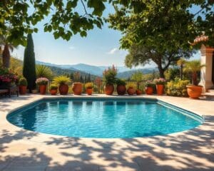 Pool mit Naturstein Terrasse