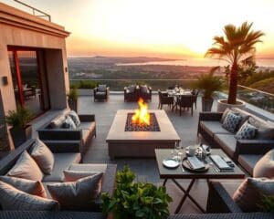 Terrasse mit Feuerstelle