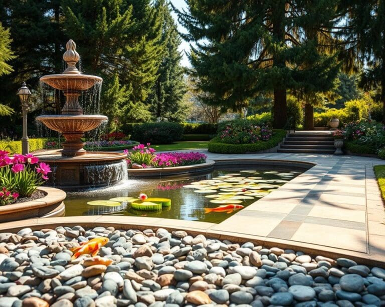 Wasserspiele im Garten